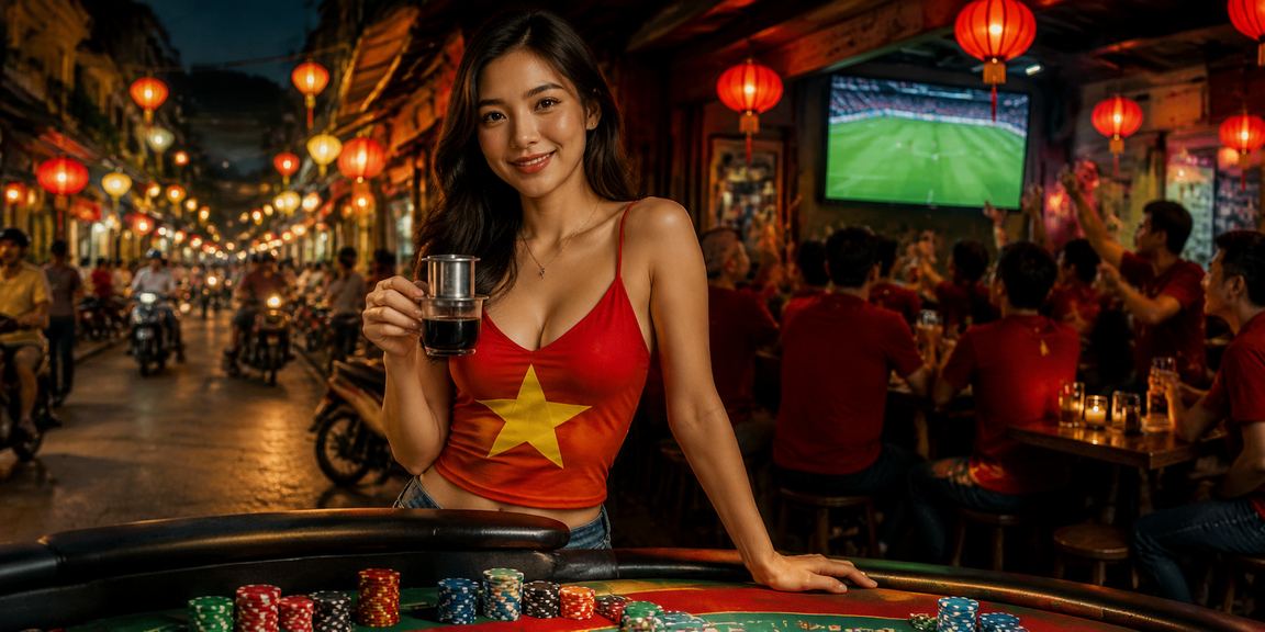 Người dùng trải nghiệm casino trực tuyến tại quán cà phê Hà Nội